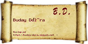 Buday Dóra névjegykártya